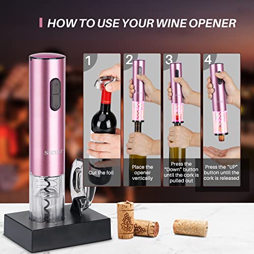 Secura Electric Wine Opener, Automatic Electric Wine Bottle Corkscrew