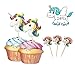 Unicorn Cupcake Topper-Cupcake Toppers-Double Sided Kids Party Cake Decorations-Birthday Party Decorations Wedding Party Supplies-24pcs/Pack (Style One)