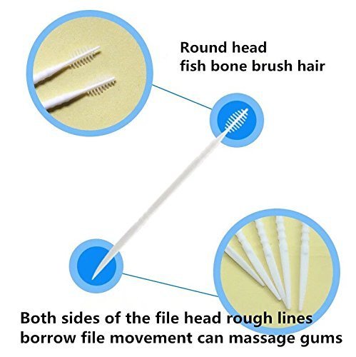 Funwill Oral Dental Picks Tooth Pick Interdental Brush with Portable Case 150pcs 2 way