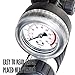 BoG Products Bicycle Floor Pump with Pressure Gauge for Presta & Schrader valves Large Diameter for Quicker Inflation 75PSI Rating Space Saving Folding Base