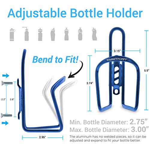 image for Aduro Bike Water Bottle Holder Aluminum Cage, [2X Pack] Bicycle Water 
