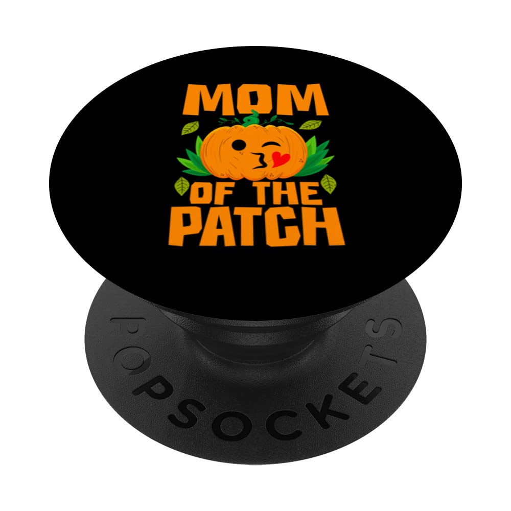 Mom Of The Patch Amazin Pumpkin Halloween Cute Design PopSockets Swappable PopGrip