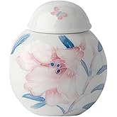 MYMYYT Flowers Small Urn Ashes Keepsake - 3 inches Ceramics Sharing Powder Lilies Flower Mini Urn, Capacity 5 Cubic inches Memorial Funeral urn for Human, Adult, Child, Pets - Qnty 1