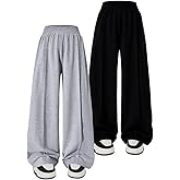 Nivne Tco Tween Girls 2Pcs Pants Street Style Knit Solid Color Loose Casual Elastic Waistband Sweatpants Set