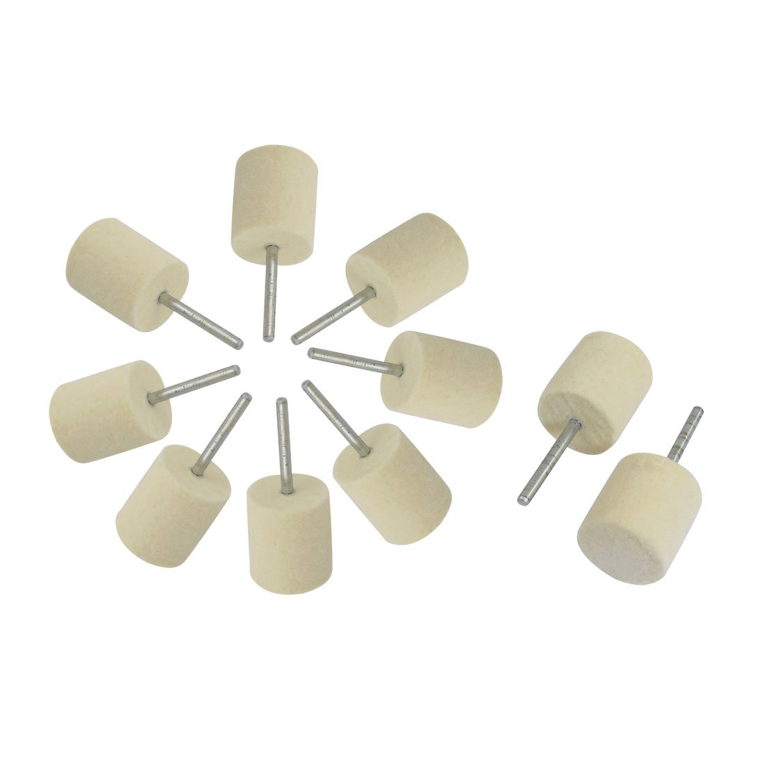 Sourcingmap 10 Pcs Buffing Polishing 3mm Shank 20mm Hard Cylindrical Felt Bobs