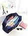 H&N Fashion Trip Organized Zipper Waterproof Tote Handbag Travel Bag with High Capacity Foldable Storage Duffle Bag Dark Blue