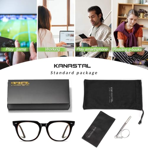 KANASTAL Anti-Blue Light Glasses for Men and Women Square Resting Clear Lenses Anti Fatigue Filter Blue Light Blocking Glasses for Gaming/Computer/TV/Mobile Phone