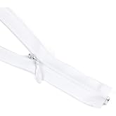 Size #5 Invisible Separating Zipper, 9" Length, White, Bias Bespoke Brand