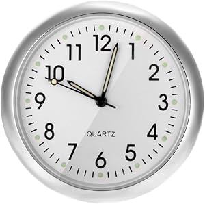 AOZBZ Car Clock, 1.6'' Large LCD Display Stick On Car Digital Clock, Use for Car Dashboard Air Vent/Home/Office (White)