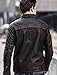 chouyatou Men's Vintage Stand Collar Pu Leather Jacket (XX-Large, Black)