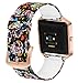 Aiseve Fitbit Blaze Floral Bands Women, Replacement Wristbands Strap with Rose Gold Frame Buckle for Fitbit Blaze Smartwatch Small Large (Skull, Small)