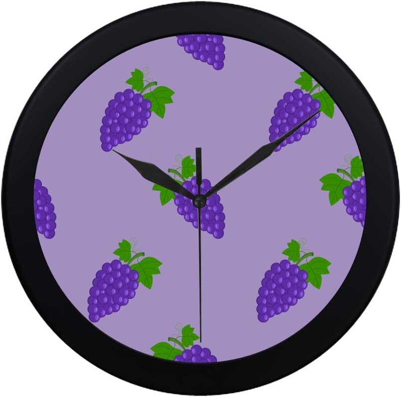 Chawzie Modern Simple Grape Purple Sour Fruit Wall Clock Indoor Movement Wall Clcok for Office,Bathroom,livingroom Decorative 9.65 Inch