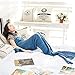 Berinfly Girls Crochet Mermaid Tail Blanket Knitting Handcraft for Kids, All Seasons Sleeping Bag Blanket(55.1