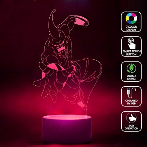 CMLART Dragon Ball Z Majin Buu 3d Lamp Night 7 Color Change Best Gift Night Light LED Furnish Desk Table Lighting Home Decoration Toys