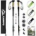 CAMMPO Trekking Poles Collapsible - Hiking Poles - Lightweight Aluminum 7075 - Walking Sticks (2-pc) w/Tungsten Tip, Flip-Lock System & Cork Grip