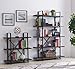 HOMISSUE 5-Shelf Industrial Bookshelf and Bookcase, Rustic Wood and Metal Bookcases Furniture, 70.0