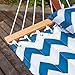 Lazy Daze Hammocks 12 FT Double Quilted Hammock with Spreader Bars and Detachable Pillow, 2 Person Hammock for Outdoor Patio Backyard Poolside, 450 LBS Weight Capacity, Blue Chevron Stripe