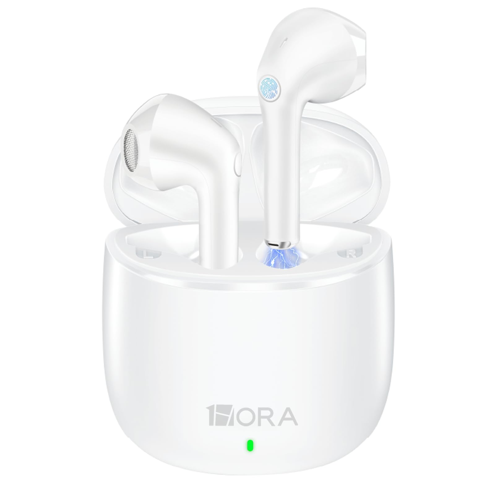 Photo 1 of 1 Hora Wireless Earbuds Bluetooth 5.3 Headphones Deep Bass in-Ear Earphones Premium Sound with Mic Charging Case for iPhone, Tablet, Android Smartphone Laptop Sports