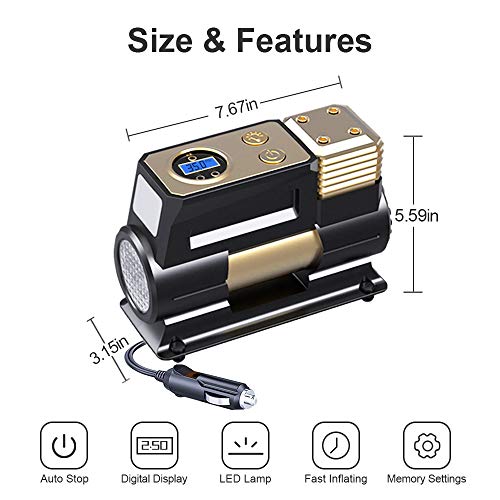 WOLFBOX Portable Air Compressor for Car,12V DC Air Pump for Car Tires