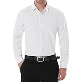 SIR7 Men's Slim Fit Stretch Dress Shirt Solid Color Microelastic Long Sleeve Casual Soft Business Button Up Shirts