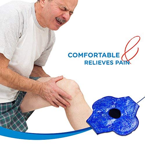 Knee Pack Heating Pads for Knee, Calf, Leg, Thigh, Elbow Pain - Hot and Cold Compression Ice Packs - Use for Injuries and Muscle Tension Relief, Cramps, Migraine, Neck and Shoulders - Put in Microwave