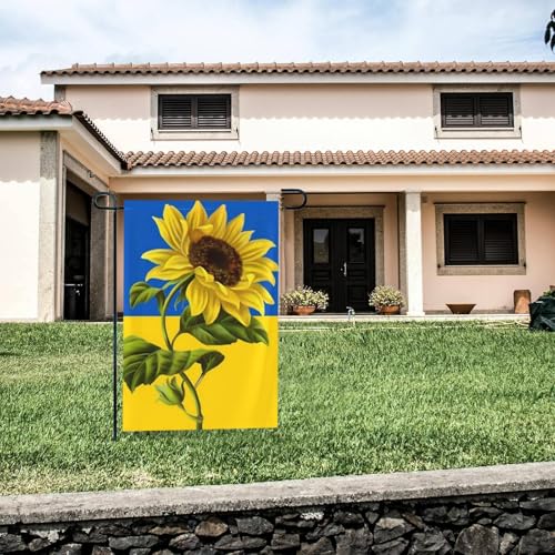 Ukraine Garden Flag,Ukrainian Flag Outdoor,Sunflower Patriotic Garden Flag,Support Ukraine Yard Sign,Ukraine Yard Flag For Outdoor Home Yard Patio Bedroom Decoration Wall Hanging Sign (45X30CM)
