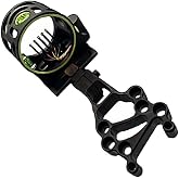 5-Pin 0.019 Fiber Optics Bow Sight with Light for Compound Bow | Aluminum Machined, Tool-free micro adjustment, Hi-Vis Level for Archery,all-weather use