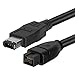 Cmple 6FT 9PIN/ 6PIN Bilingual FireWire 800 to FireWire 400 Cable - Black