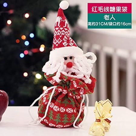 Crea Foto Di Natale.Vhvcx Sacchetto Regalo Creativo Di Natale Crea Contenitore Di Vigilia Di Natale Barattolo Di Caramelle Forniture Per La Decorazione Natalizia Sacchetti Di Caramelle Di Lana Rossa Per Gli Anziani Amazon It Casa E
