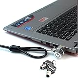 RUBAN Notebook Lock and Security Cable (PC/Laptop) Two Keys 6.2 foot (Black)