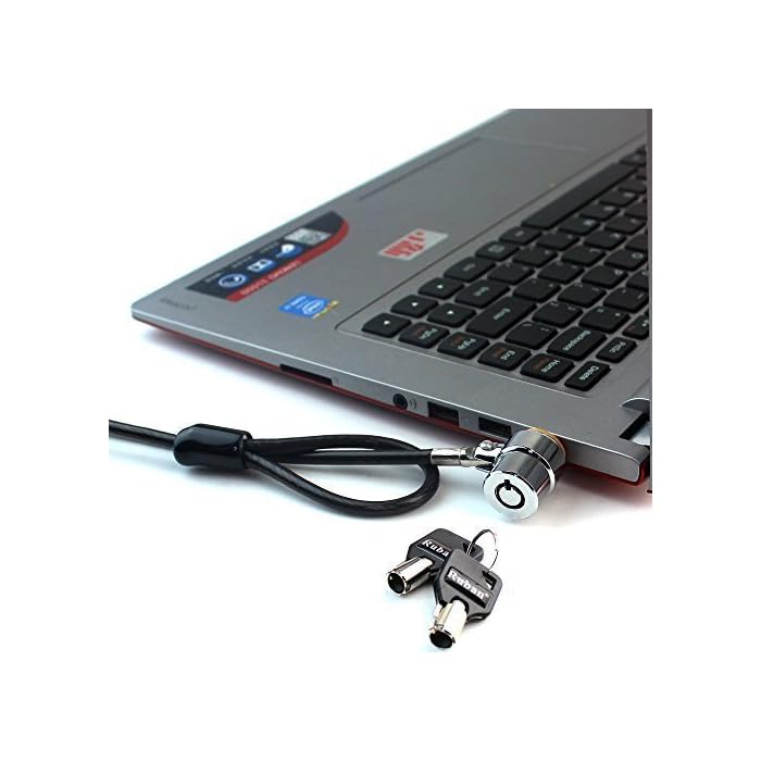 RUBAN Notebook Lock and Security Cable (PC/Laptop) Two Keys 6.2 foot