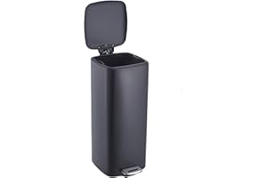 MilleLoom 8 Gallon Trash Can, Stainless Steel Kitchen Garbage Can with Soft Close Lid and Removable Plastic Inner Bucket, Ste