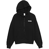 Victoria's Secret Pink Zip Hoodie – Ivy Fleece Campus Style, Black/Beige Logo, New
