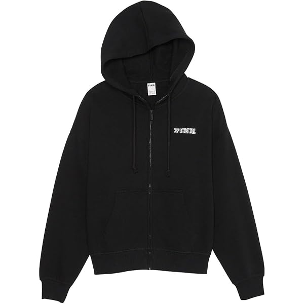Amazon.com: Victoria's Secret Velour Full-Zip Hoodie Color Black