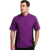 Short Sleeves side Mesh Vented Chef Coat Jacket Uniform Unisex for Food Service, Caterers, Bakers and Culinary Professional