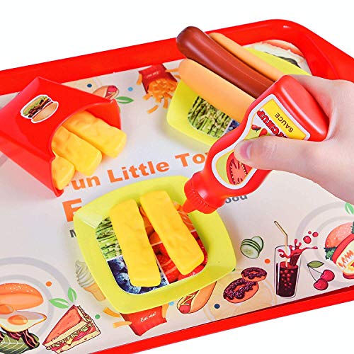 image for FUN LITTLE TOYS 40 PCs Play Food Toys, Pretend Play Kitchen Set Cuttin