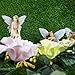 JUNIQUTE Fairy Garden Fairy Figurines - Garden Fairies - Sitting Girls Set of 2 pcs - Kit for Outdoor or House Decor, Hand Painted Resin Figurines, for Garden Indoor Decor Gift