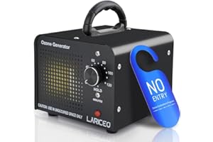 LARICEO 30000mg/h Ozone Generator - Powerful Commercial Ozone Machine for Home, Car, and More - Effectively Eliminate Odors, Smoke, and Pet Odors with High Capacity (Black)