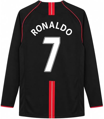 Amazon.com : Ronaldo #7 Retro 17/18 Home Long Sleeve Soccer Jersey