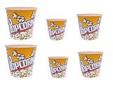Juvale Popcorn Buckets/Popcorn Tub Containers - 6 Pack - Small, Medium, Large Sizes