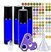 Ultimate Essential Oil Roller Bottles Set with Stainless Steel Balls, 8 Pack 10ml Dark Amber Leakproof Glass Bottle with 9 Rollerballs for Perfume & Aromatherapy Oils 1 Funnel + Opener & 192 Labels