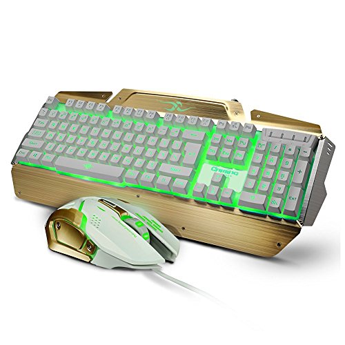 From USA ★ BlueFinger LED Gaming Keyboard and Mouse Combo, 3 Backlight