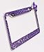 TASIRO 7 Row Pure Handmade Bling Bling Rhinestones Stainless Steel Metal License Plate Frame With Bow Bonus 2 Matching Screws&Caps (Dark purple/Darkpurple bowknot)