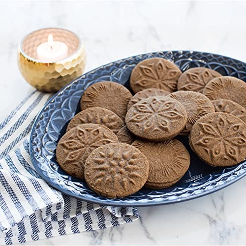 Nordic Ware Starry Night Cast Cookie Stamps, 3inch rounds, Silver