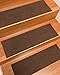 Natural Area Rugs - Polyester Carpet Stair Tread, Halton Collection, Non Skid Rubber Backed, Chocolate 9