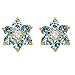 Gold Plated Light Blue CZ Flower Safety Screw Back Earrings for Babies, Toddlers, and Little Girls 5mm - Stunning and Vibrant Light Blue Cubic Zirconia Flower Earrings Stud for Kids