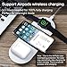 Quezqa Wireless Charging Pad - 3 in 1 Multiple Devices Charging Station - Fast Wireless Charger Leather Mat Compatible with Airpods Apple Watch Series 5 4 3 2 iPhone 11 Pro Max Xs X Xr with AC Adapter
