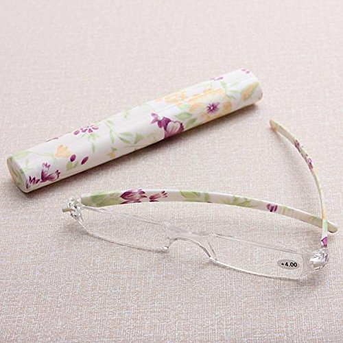 KINGSO Rimless Designer Reading Glasses Eyeglasses with Case 1.0 1.5 2.0 2.5 3.0 3.5 4.0