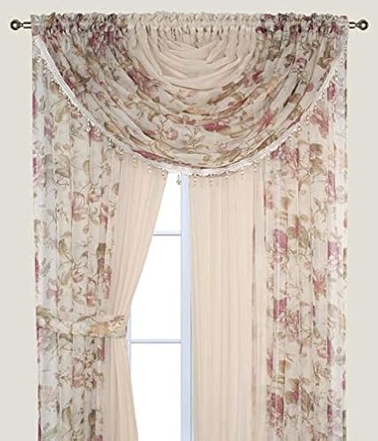 Amazon Com Complete Window Sheer Voile Curtain Panel Set With 4