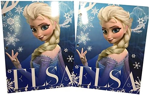 Set of 2 Disney Frozen Princess ELSA Folders Same Picture (2 Pockets, 3 Rings) - Disney